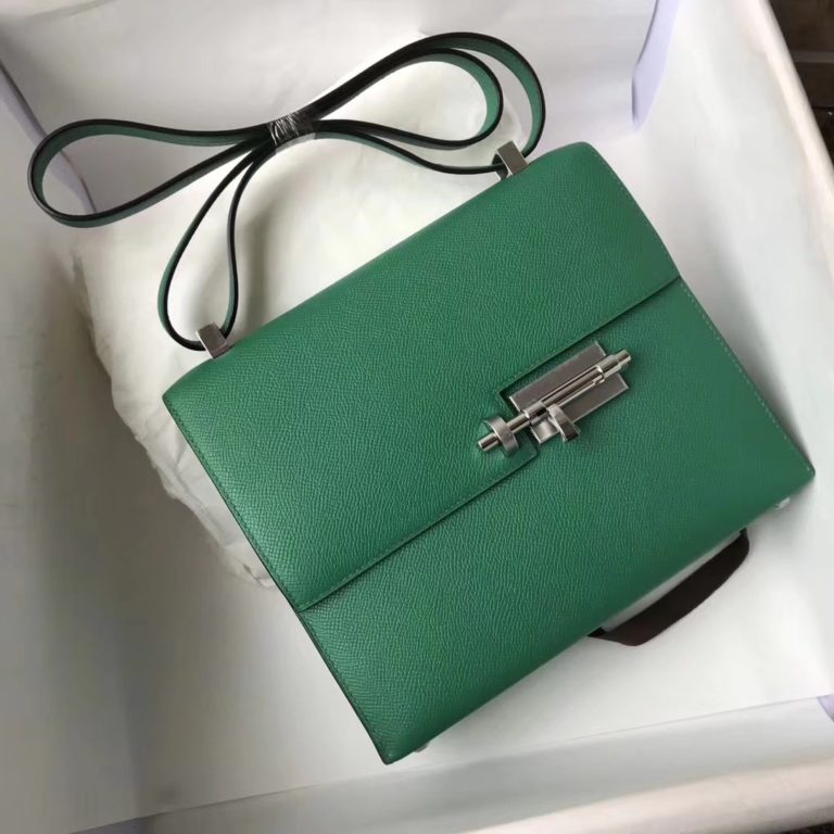 Hermes Verrou Bag U4 Mint Green Epsom Calfskin Shoulder Bag 21cm