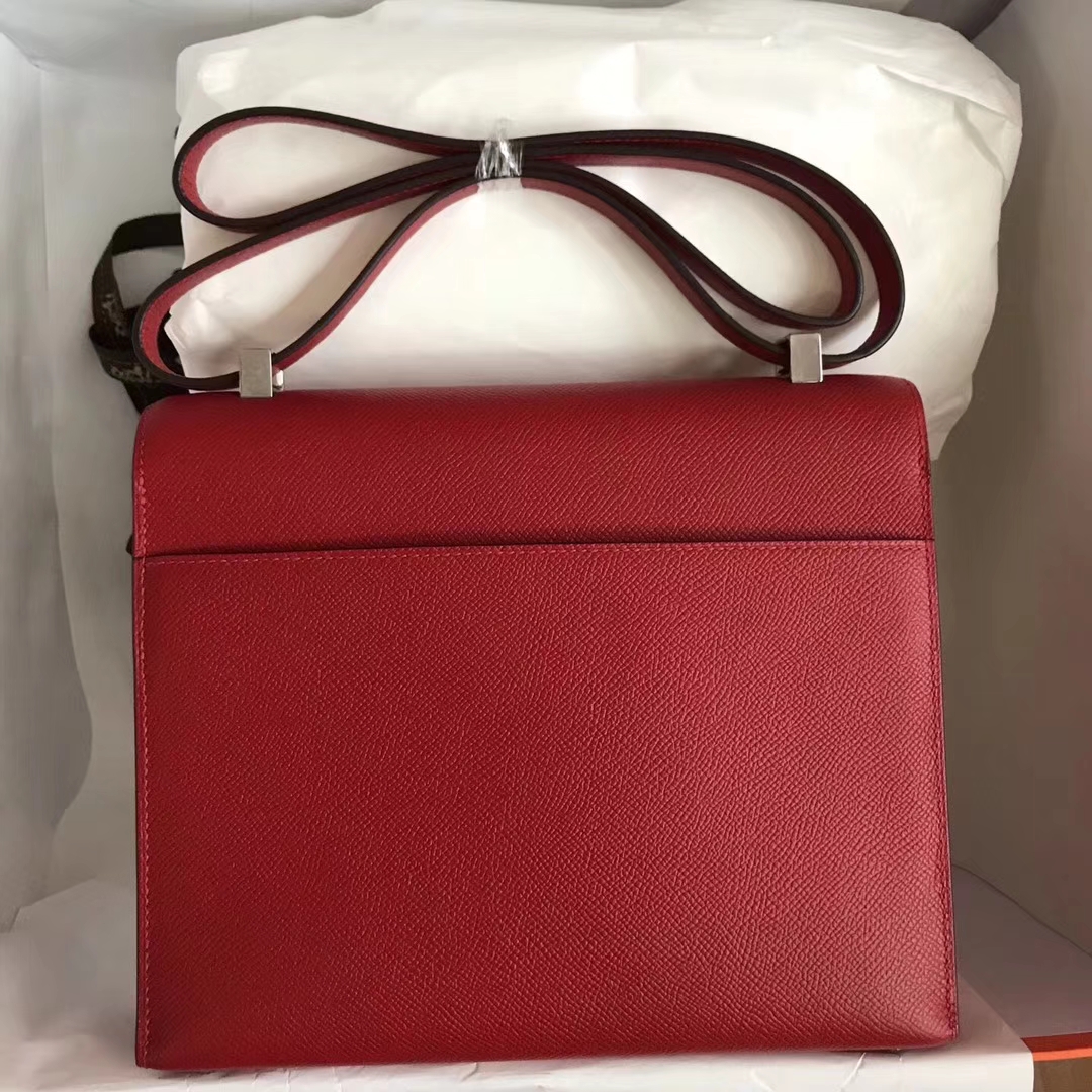 Sale Hermes Q5 Rouge Casaque Epsom Calfskin Verrou Shoulder Bag23CM