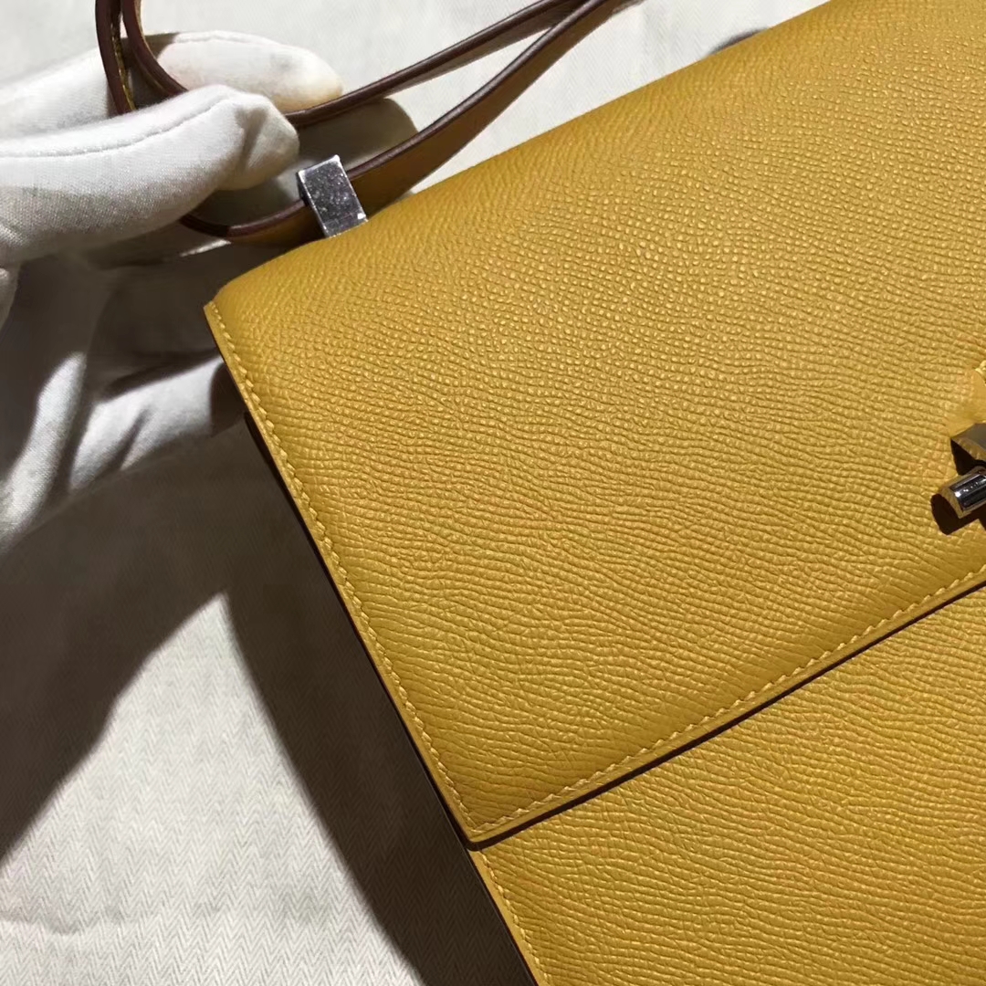Discount Hermes 9D Ambre Yellow Epsom Calfskin Verrou Shoulder Bag