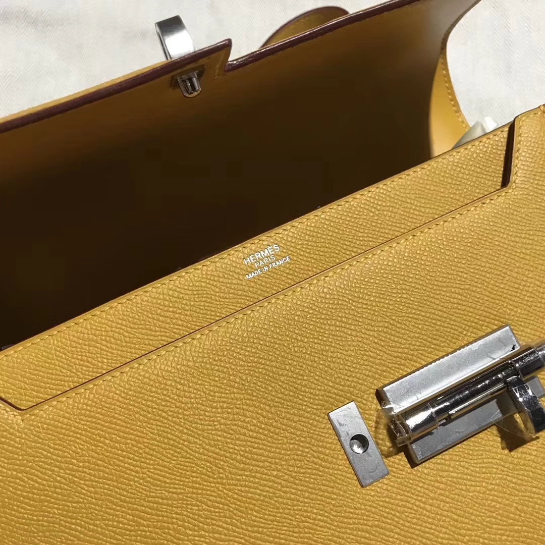 Discount Hermes 9D Ambre Yellow Epsom Calfskin Verrou Shoulder Bag