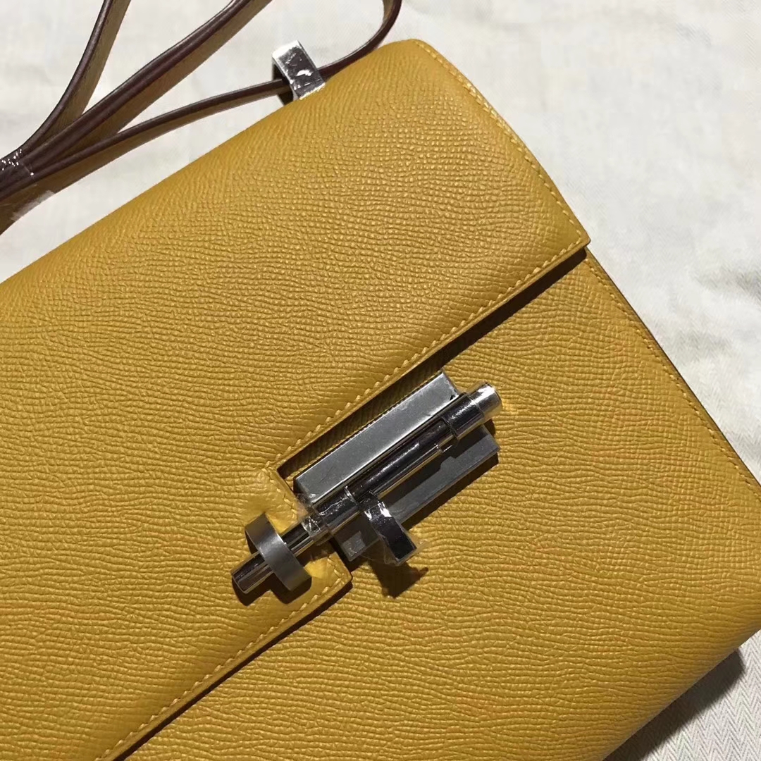 Discount Hermes 9D Ambre Yellow Epsom Calfskin Verrou Shoulder Bag