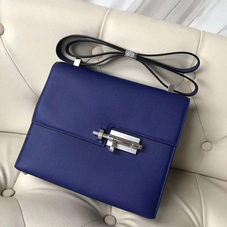 Hermes 7T Blue Eletric Epsom Calf Verrou 21CM Bag Shoulder Bag