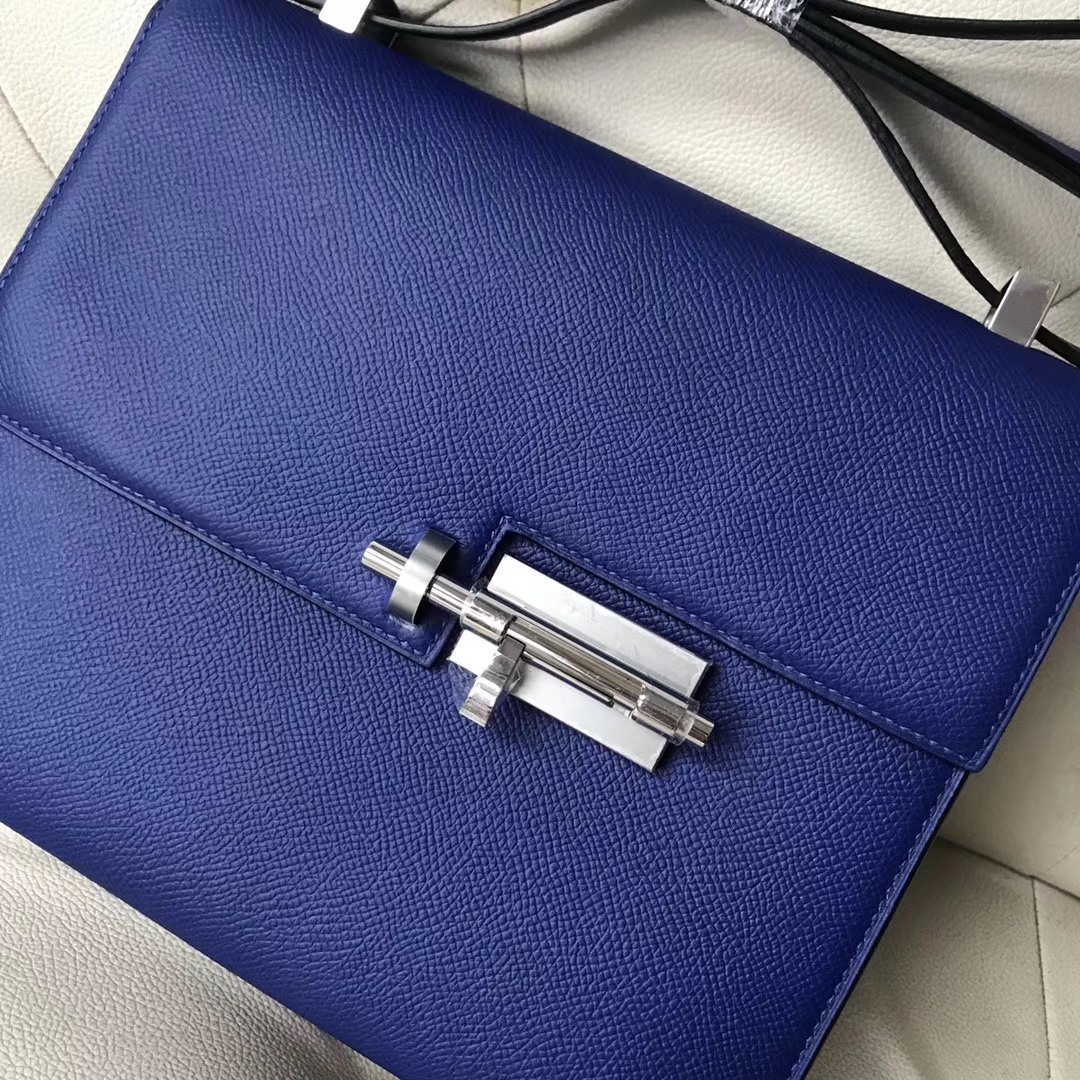 Discount Hermes 7T Blue Eletric Epsom Calf Verrou21CM Bag Shoulder Bag