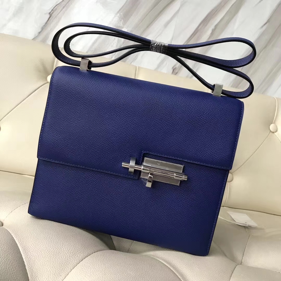 Discount Hermes 7T Blue Eletric Epsom Calf Verrou21CM Bag Shoulder Bag