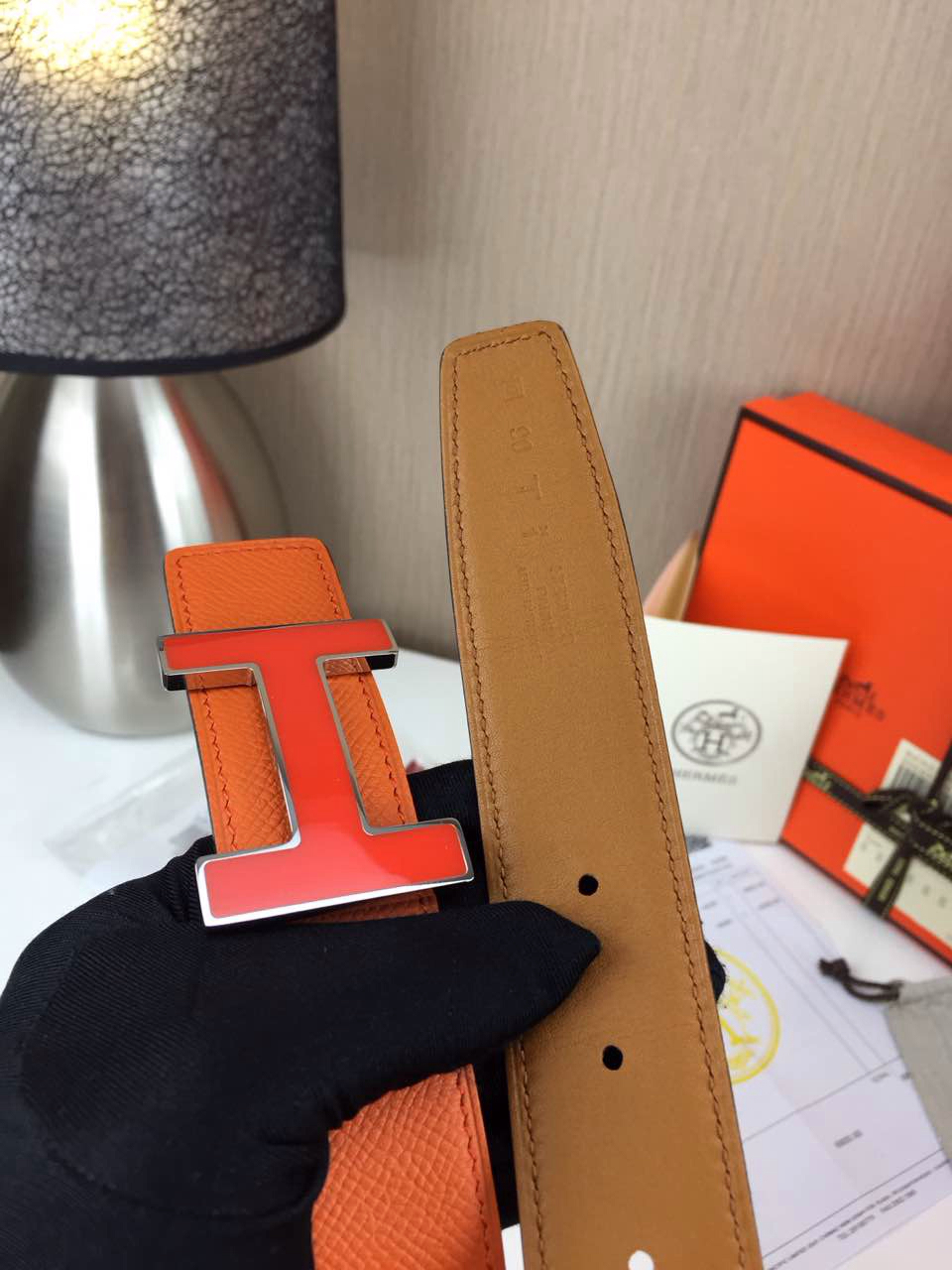 Wholesale Hermes Belt Orange and yellowish brown Orange buckle