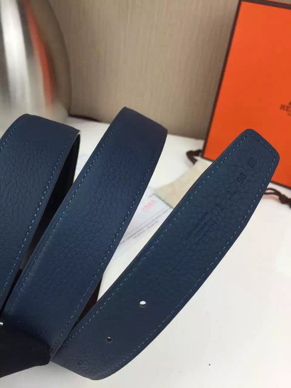 Hermes belt Wholesale Stainless steel silvery buckle with gray palm print Many colors available