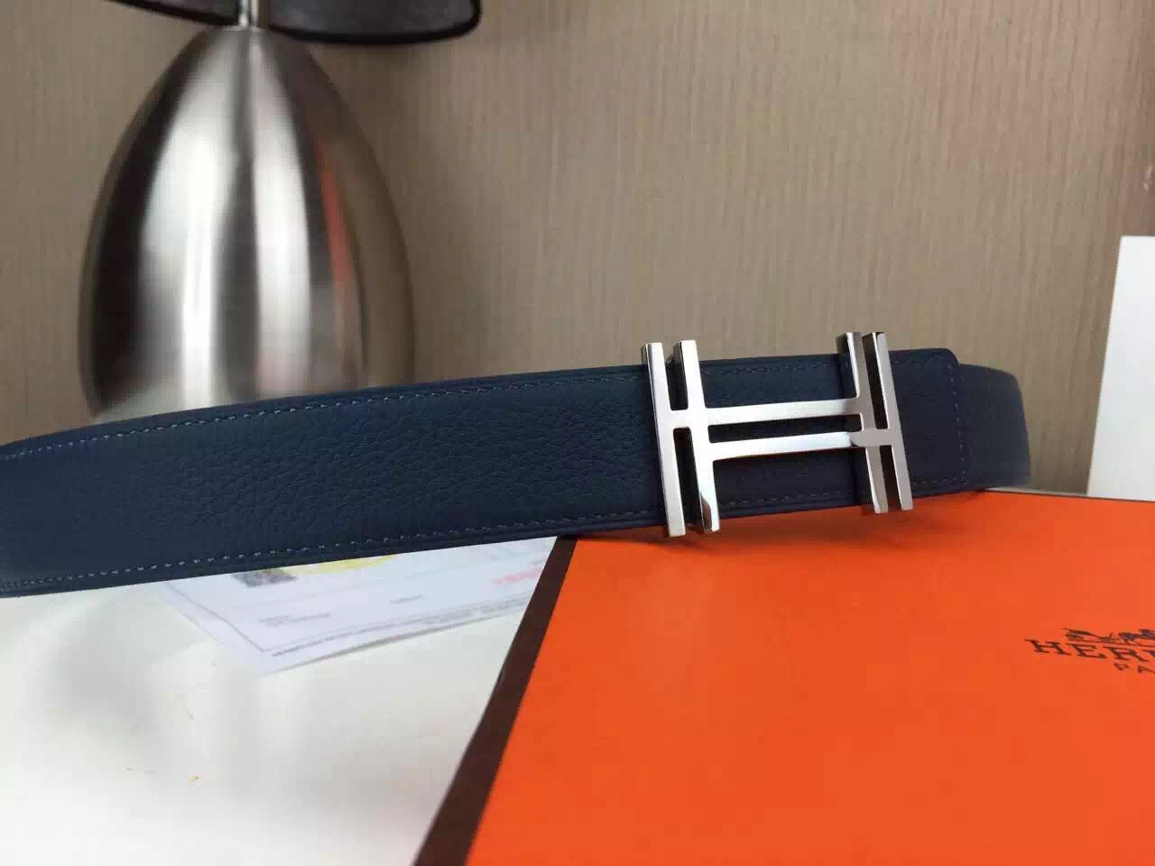 Hermes belt Wholesale Stainless steel silvery buckle with gray palm print Many colors available