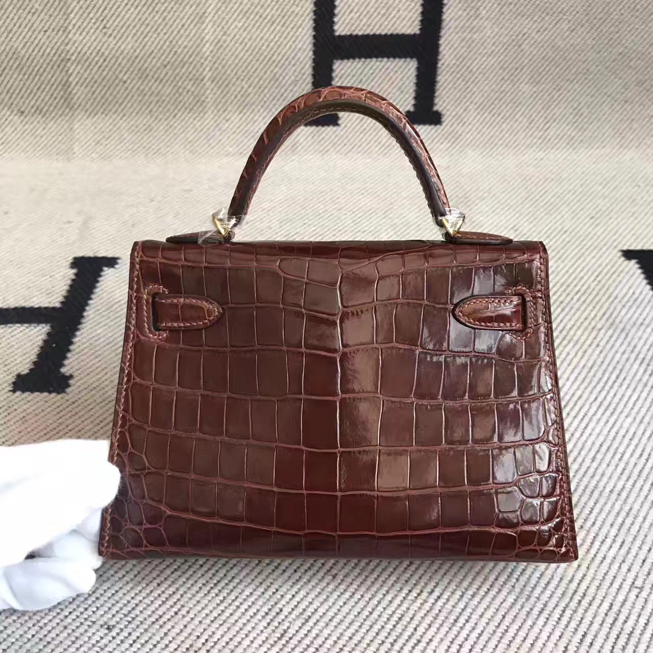 Wholesale Hermes Crocodile Shiny Minikelly-2 Bag in CK31 Miel