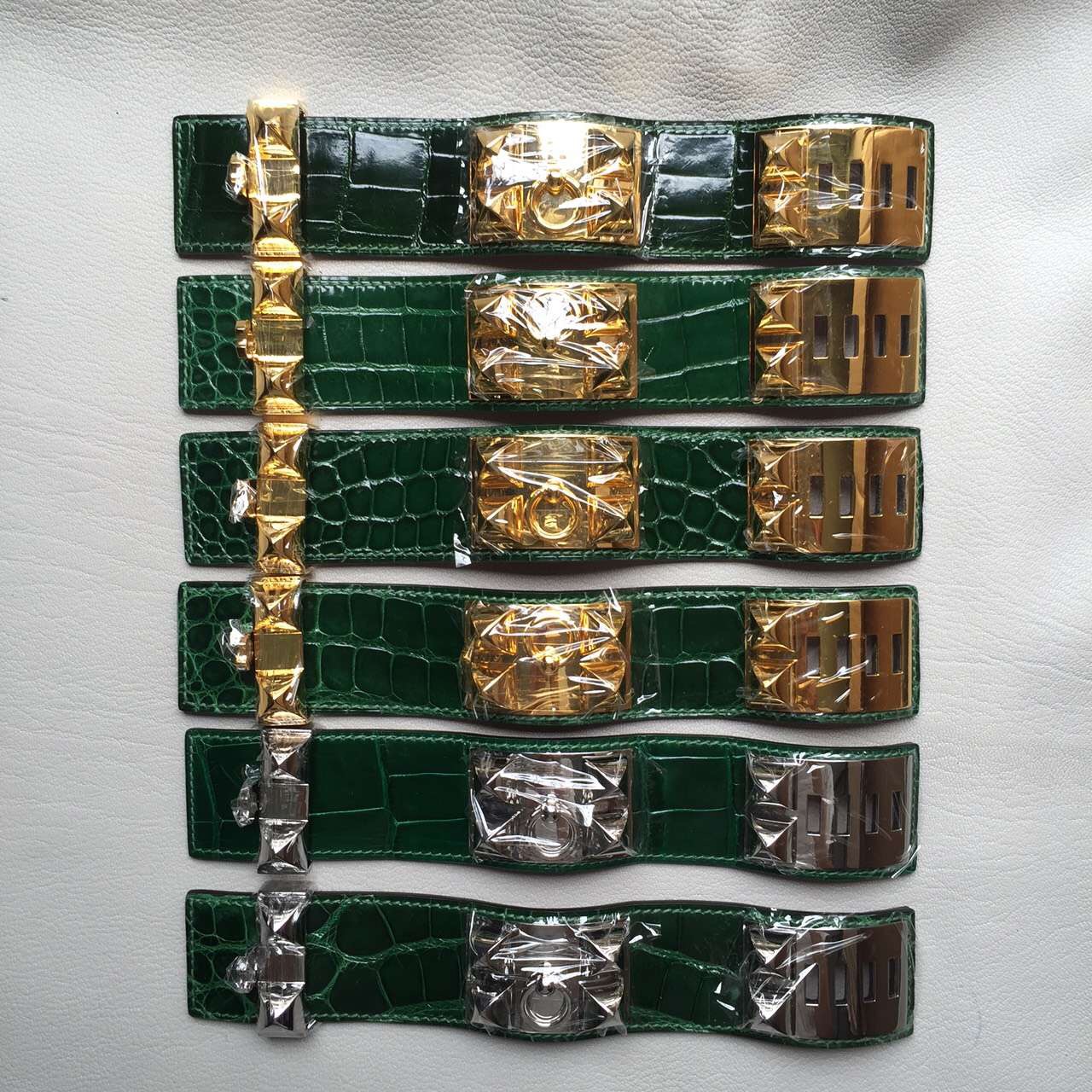 New Fashion Hermes Multi-color Crocodile Leather CDC Women&#8217;s Bracelet