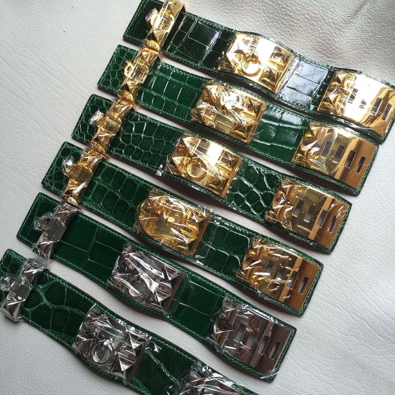 New Fashion Hermes Multi-color Crocodile Leather CDC Women&#8217;s Bracelet