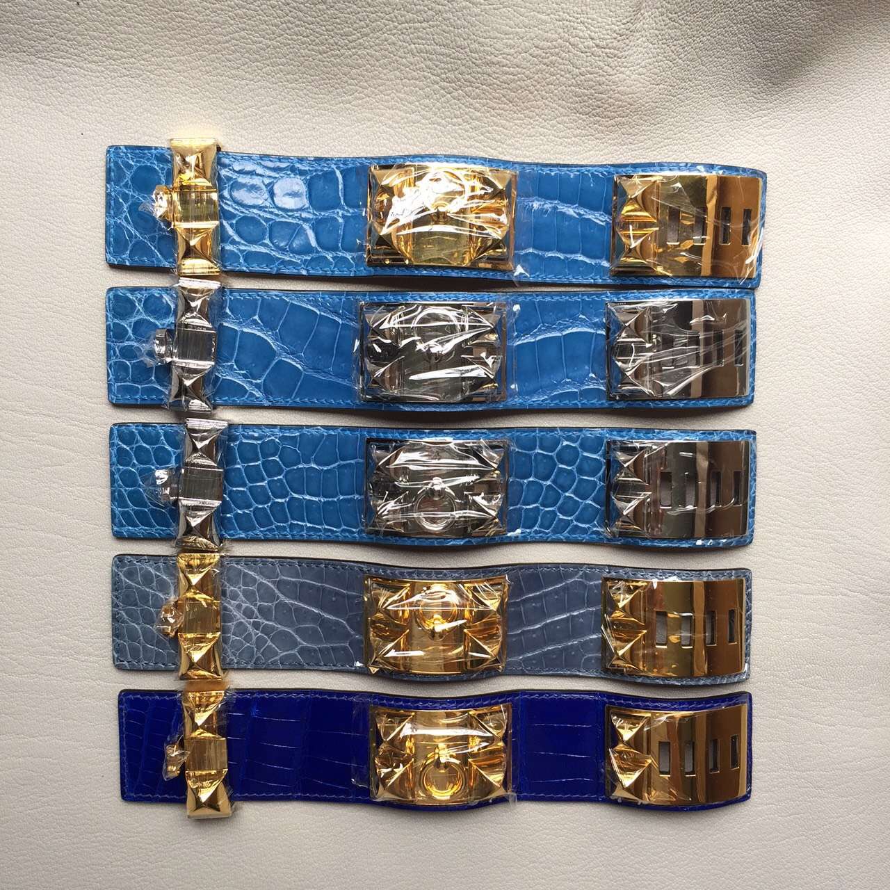 New Fashion Hermes Multi-color Crocodile Leather CDC Women’s Bracelet