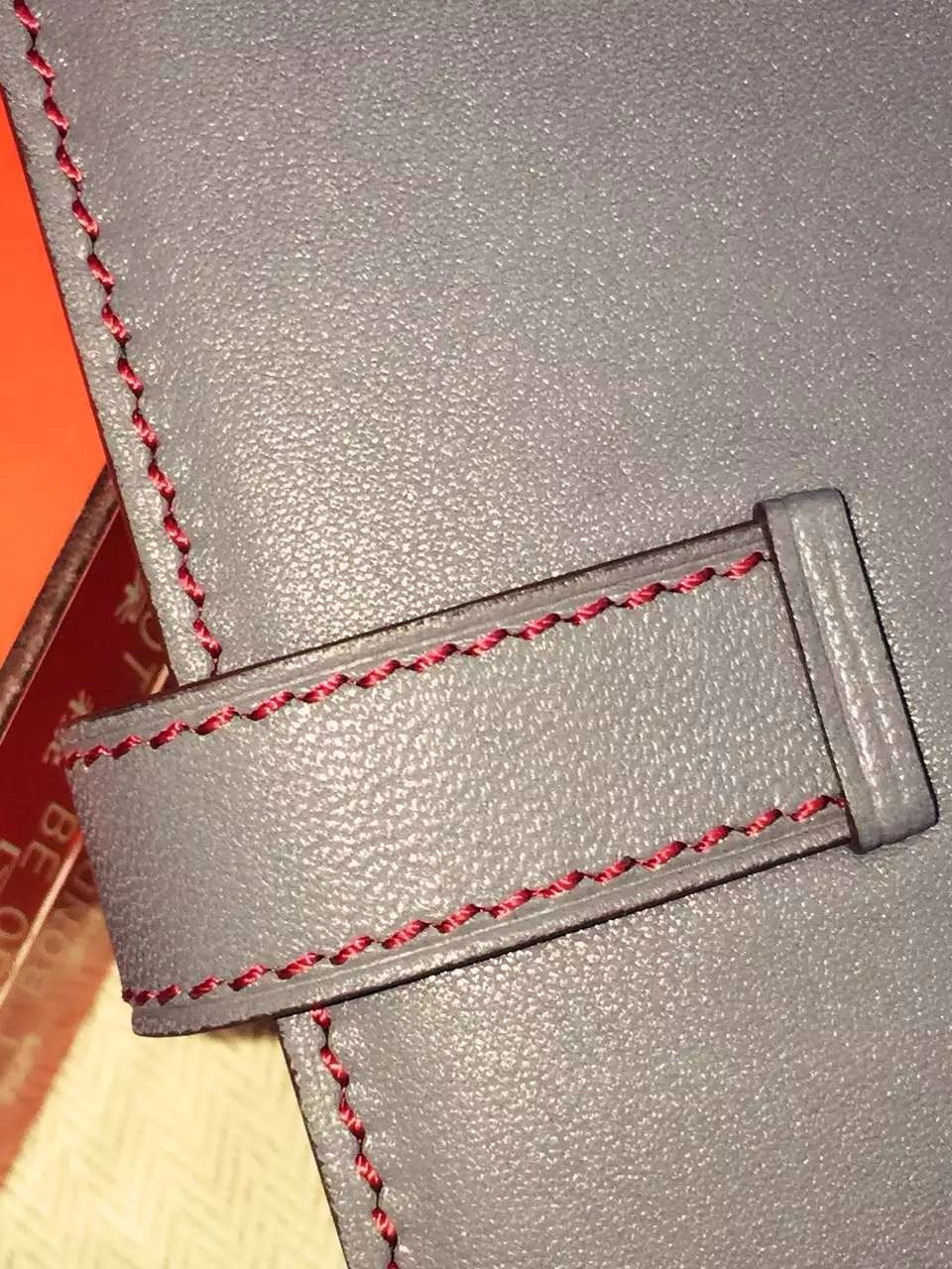 19CM Hermes Swift Leather CK18 Etoupe Grey Bean Wallet Clutch Handbag