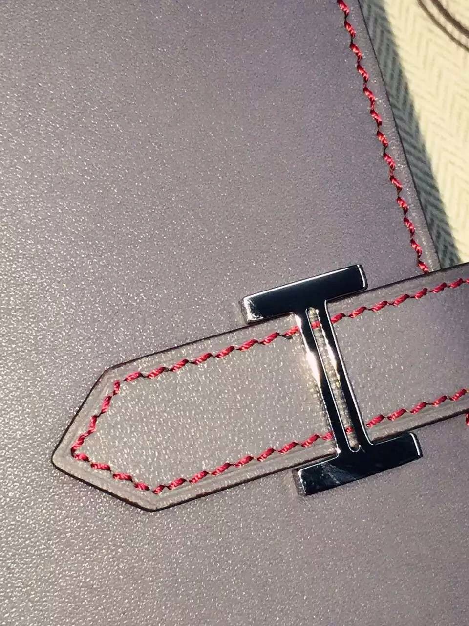 19CM Hermes Swift Leather CK18 Etoupe Grey Bean Wallet Clutch Handbag