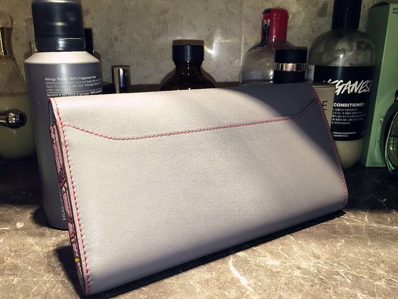 Wholesale Hermes CK18 Etoupe Grey Silk’in Constance Long Wallet Clutch Bag21CM