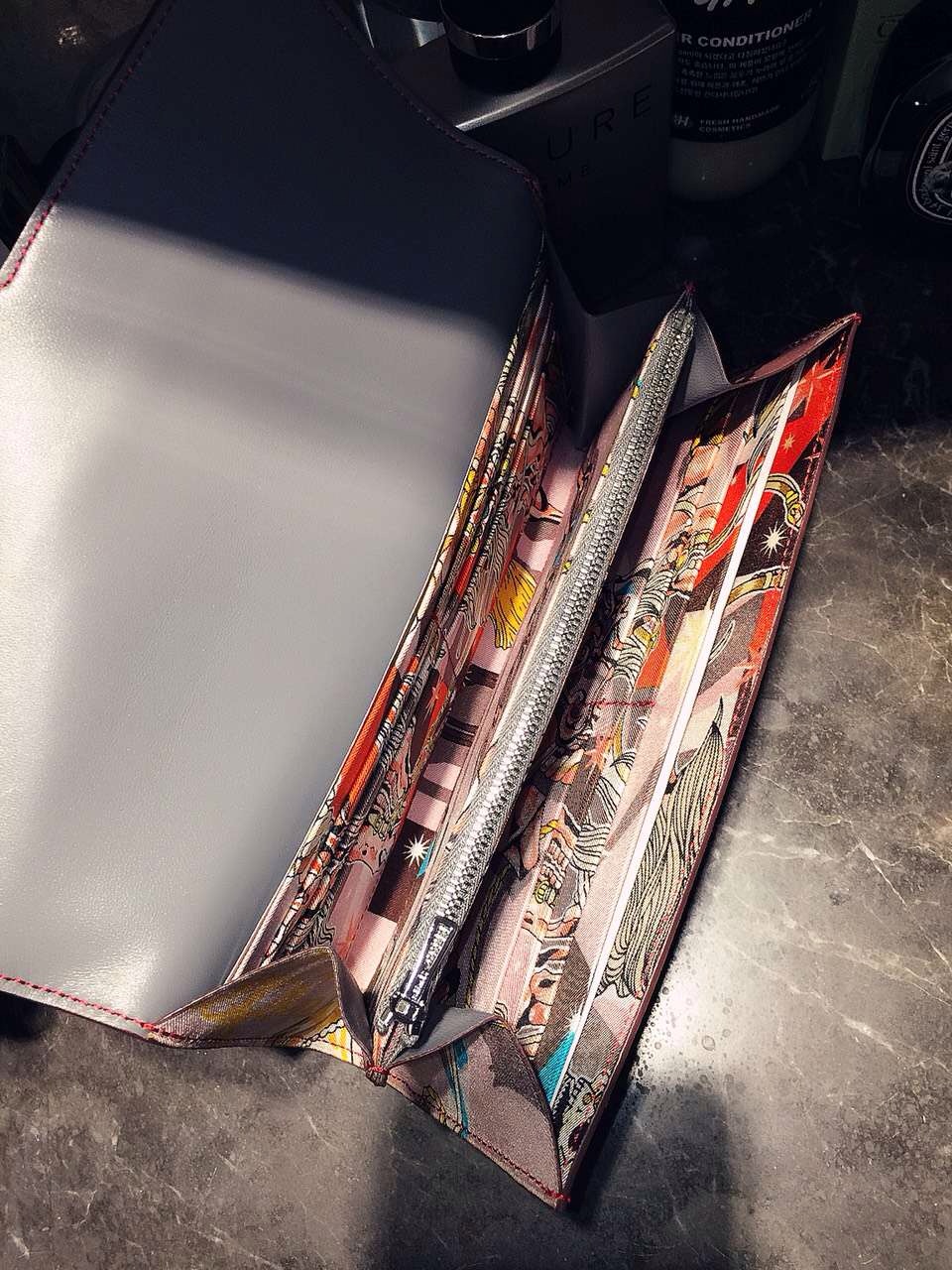 Wholesale Hermes CK18 Etoupe Grey Silk’in Constance Long Wallet Clutch Bag21CM