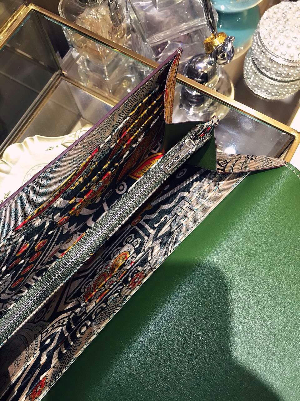 Discount Hermes Silk’in Constance Long Wallet V6 Olive Green Swift Leather 21CM