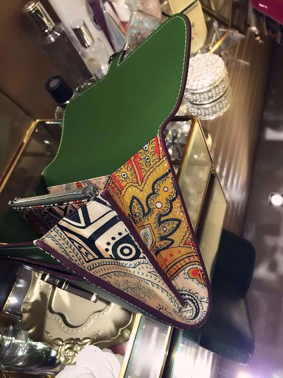 Discount Hermes Silk’in Constance Long Wallet V6 Olive Green Swift Leather 21CM