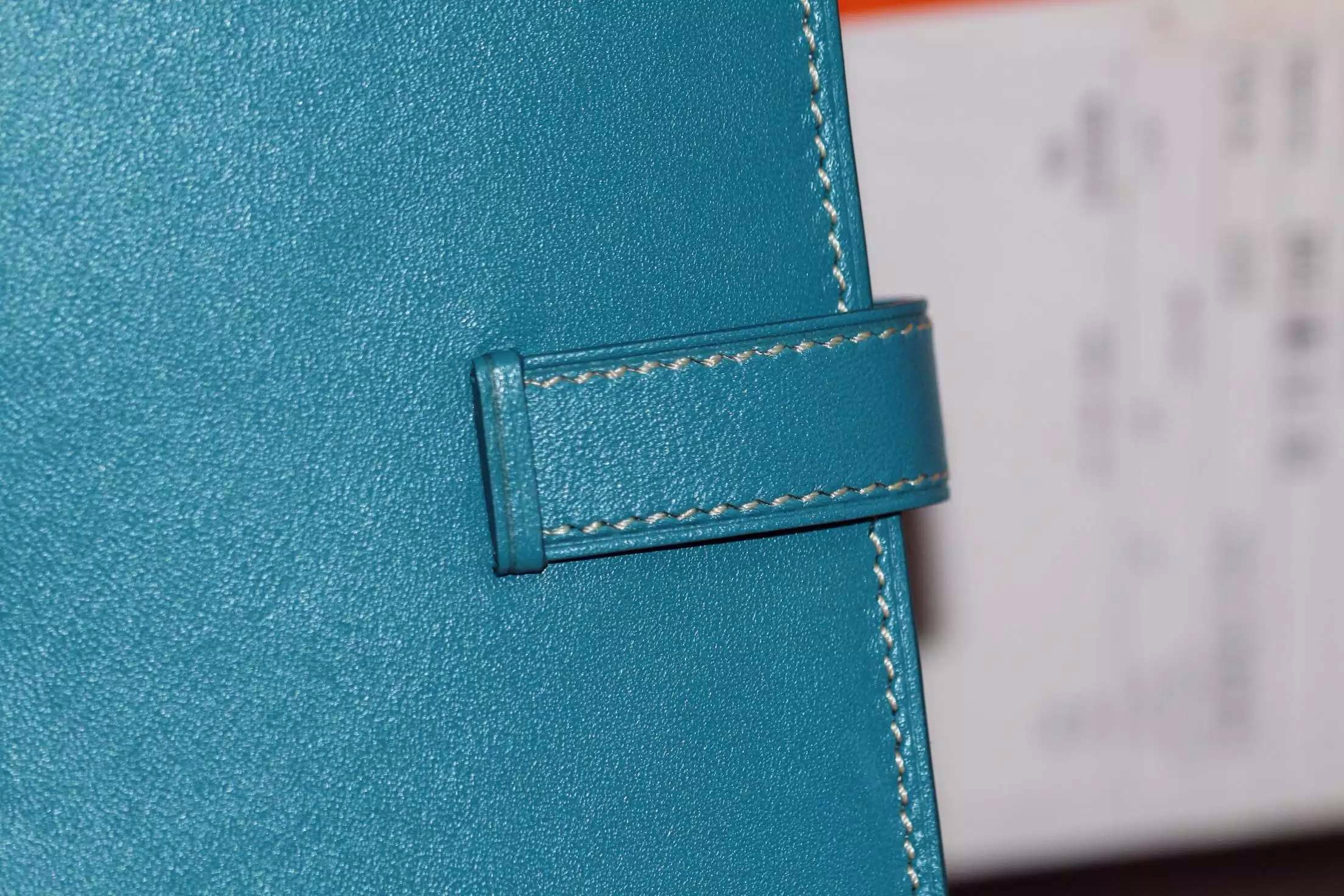 Hermes 7L Blue De Maite Swift Leather Bean Wallet Women’s Long Purse 19CM