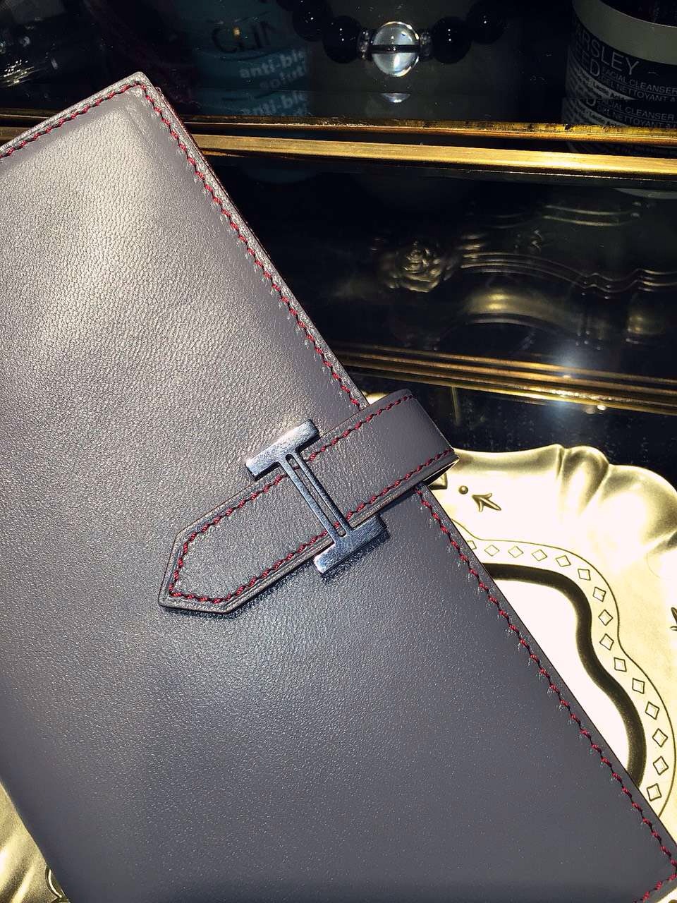 19CM Hermes Silk&#8217;in CK18 Etoupe Grey Swift Leather Women&#8217;s Long Wallet Purse