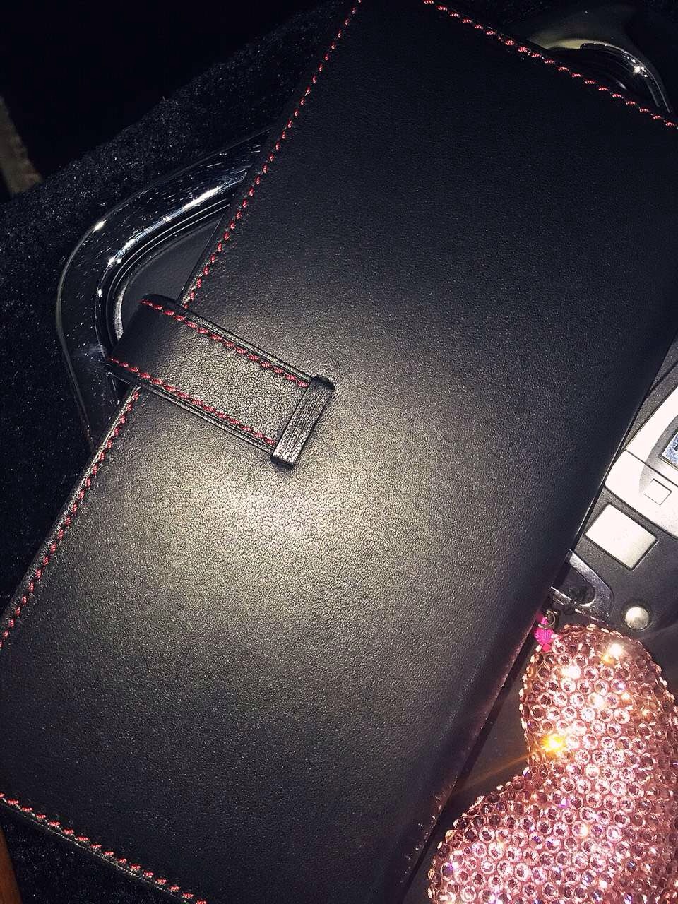 Hand Stitching Hermes CK89 Black Swift Leather Silk’in Bean Wallet 19CM