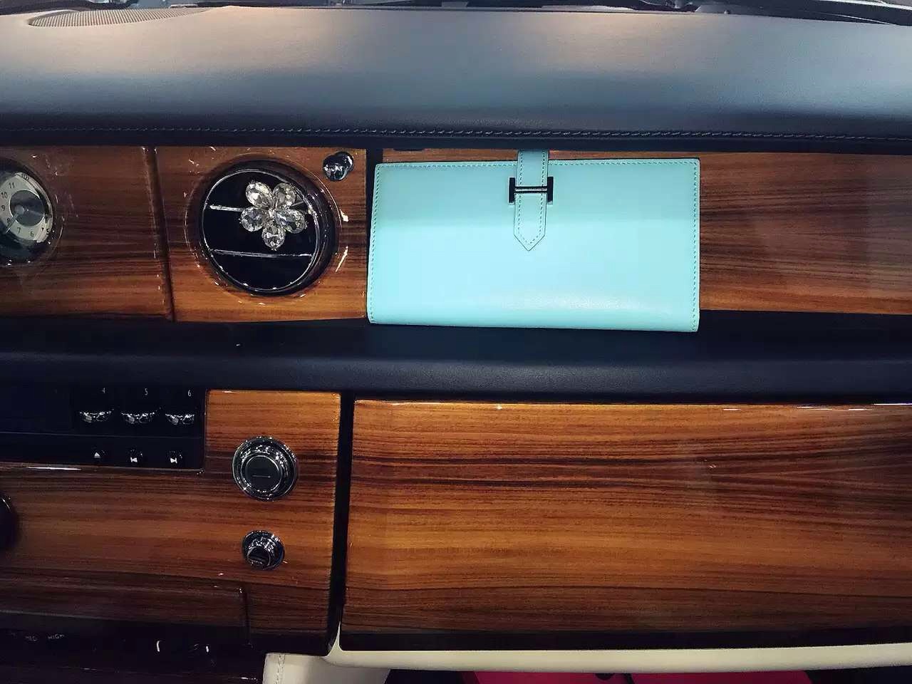 Discount Hermes Silk’in Series Bean Wallet 3P Lagon Blue Swift Leather Long Purse