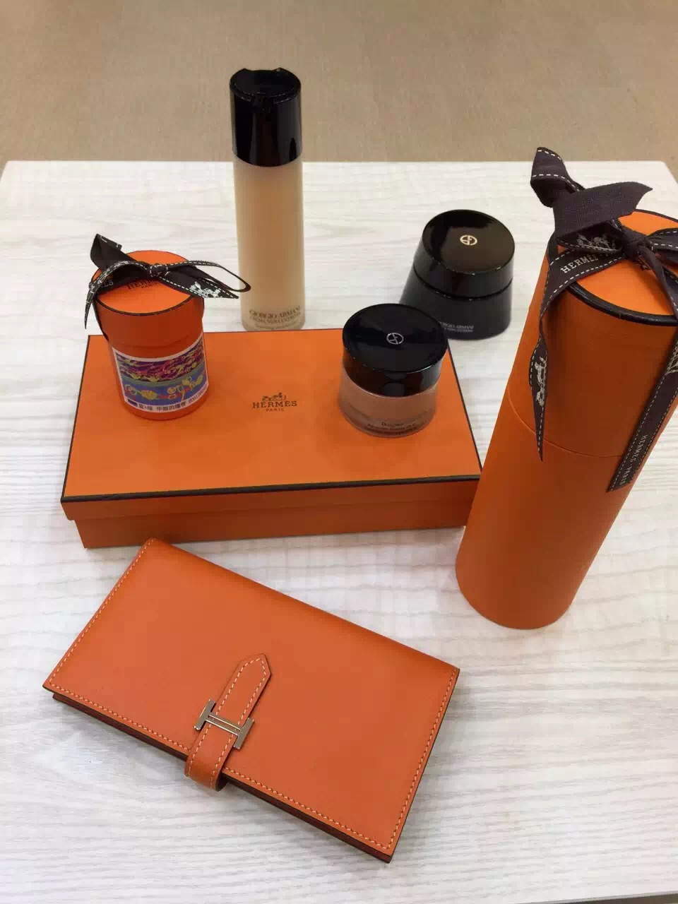 Hermes Vip Customize Epsom Leather Bearn Wallet Women&#8217;s Clutch Bag Multi-color