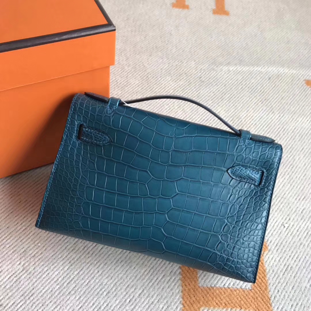 On Sale Hermes Crocodile Leather Minikelly Pochette 22CM Gold Hardware