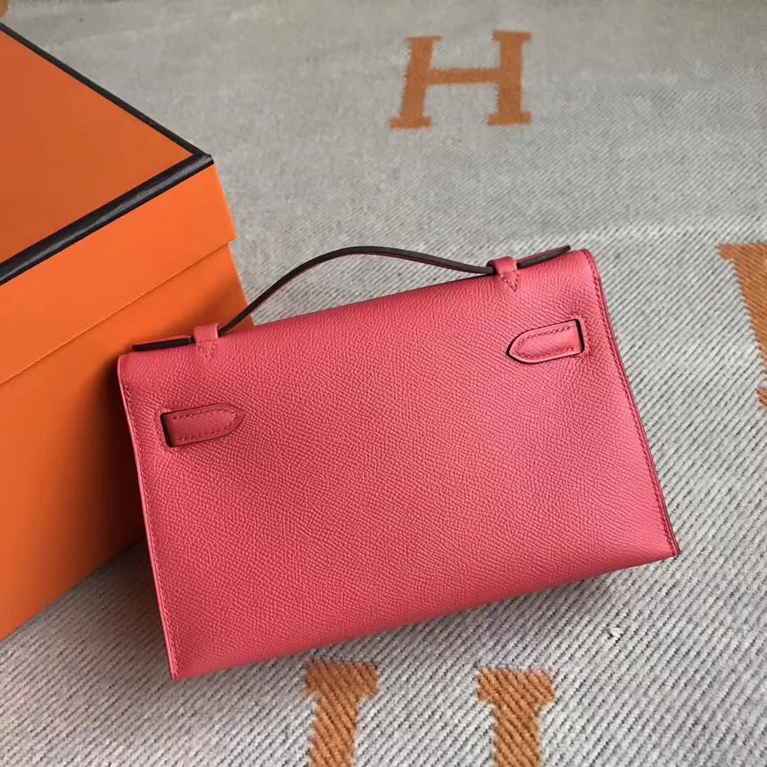 Discount Hermes T5 Peach Pink Epsom Calfskin Minikelly Pochette 22CM
