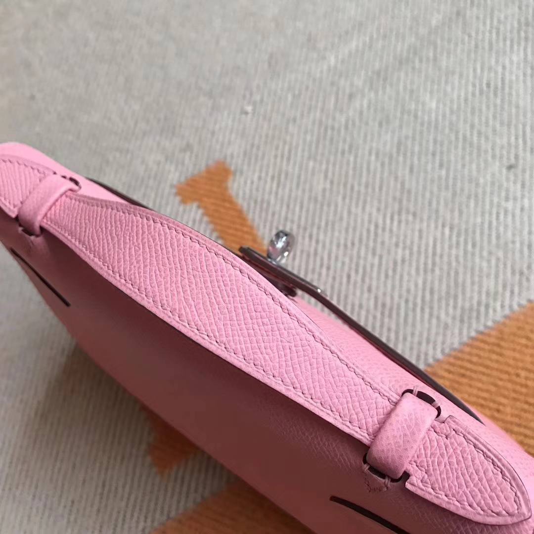 Discount Hermes 1Q Rose Confetti Epsom Calfskin Minikelly Clutch Bag22CM