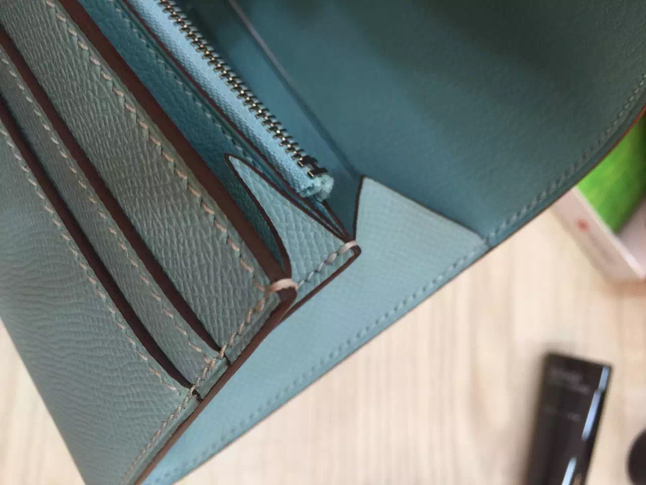 Wholesale Hermes Light Blue Epsom Leather Constance Wallet Purse Clutch Bag