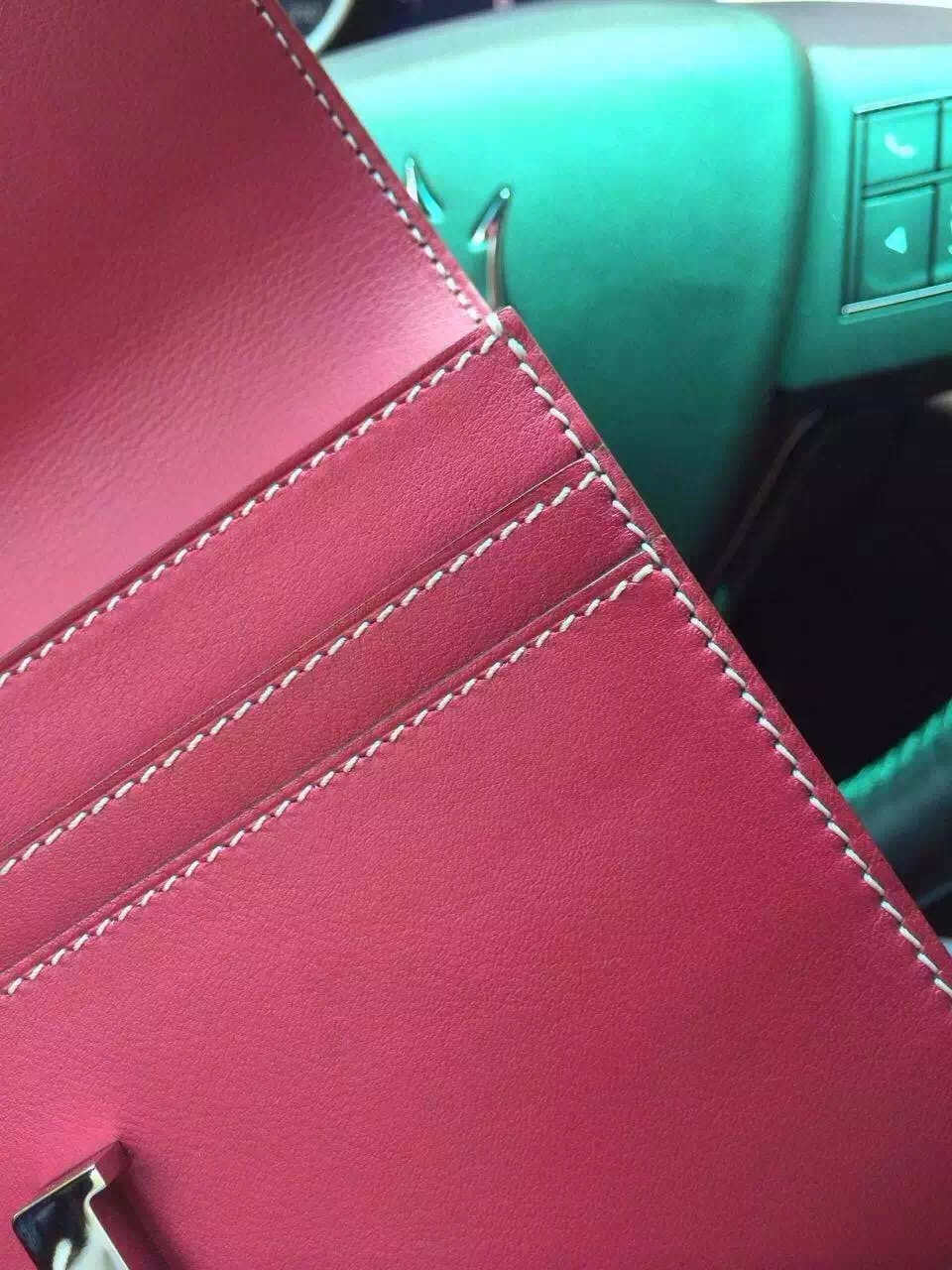 Customized Hermes Hot Pink Swift Leather Constance Wallet Women&#8217;s Clutch Bag