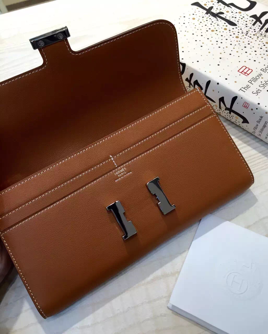 Hermes Vip Customized 2H Camel Color Swift Leather Constance Wallet Long Purse