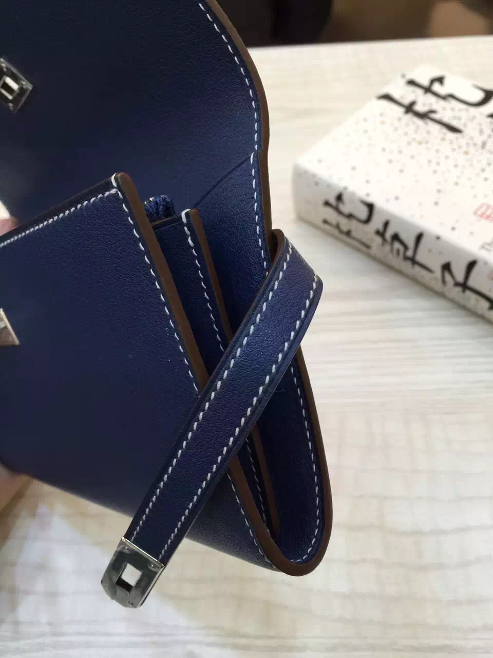 Discount Hermes Constance Wallet 7A Royal Blue Swift Leather Clutch Bag