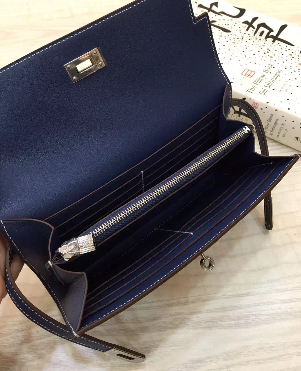 Discount Hermes Constance Wallet 7A Royal Blue Swift Leather Clutch Bag