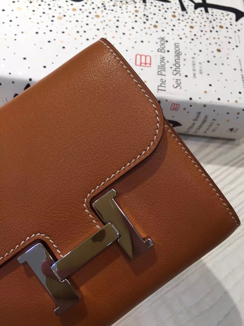 Hermes Custom-made Short Constance Wallet 2H Camel Color Swift Leather