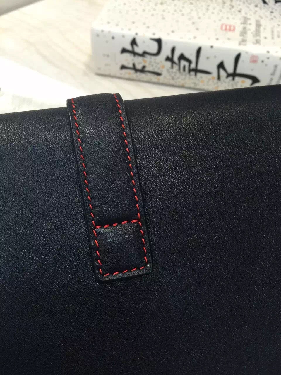 Elegant Hermes 89 Black Original Swift Leather Jige Elan Wallet Clutch Bag