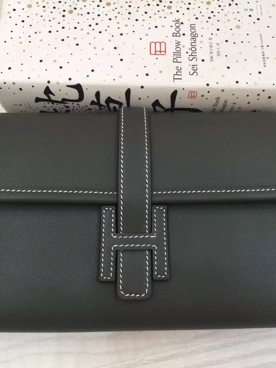 Discount Hermes Jige Elan Wallet V6 Canopee Green Swift Leather