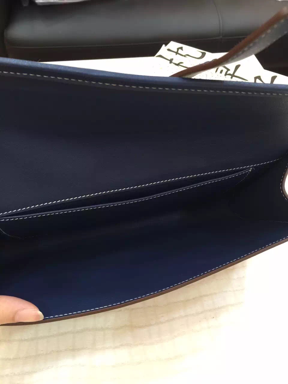 Online Hermes 7Q Royal Blue Swift Leather Jige Elan Wallet Clutch
