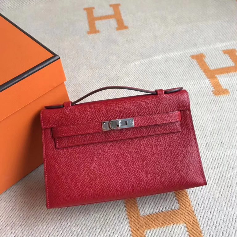 On Hermes Minikelly Bag in Q5 Rouge Casaque Epsom Calfskin