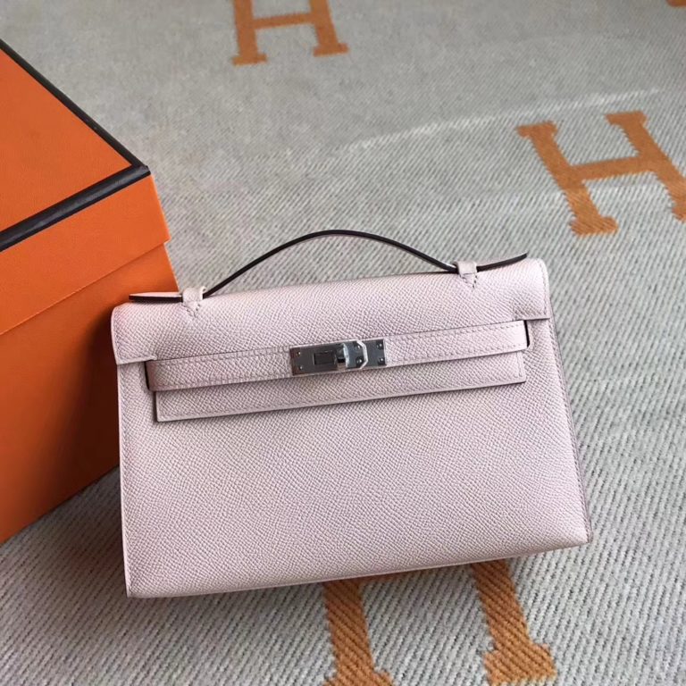 Hermes Minikelly Clutch Bag in P1 Rose Elglantine Epsom Leather