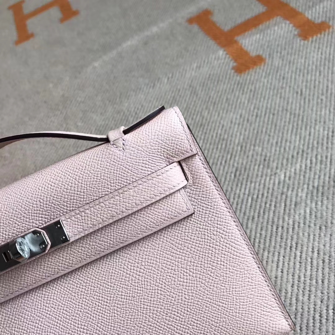 Wholesale Hermes Minikelly Clutch Bag in P1 Rose Elglantine Epsom Leather