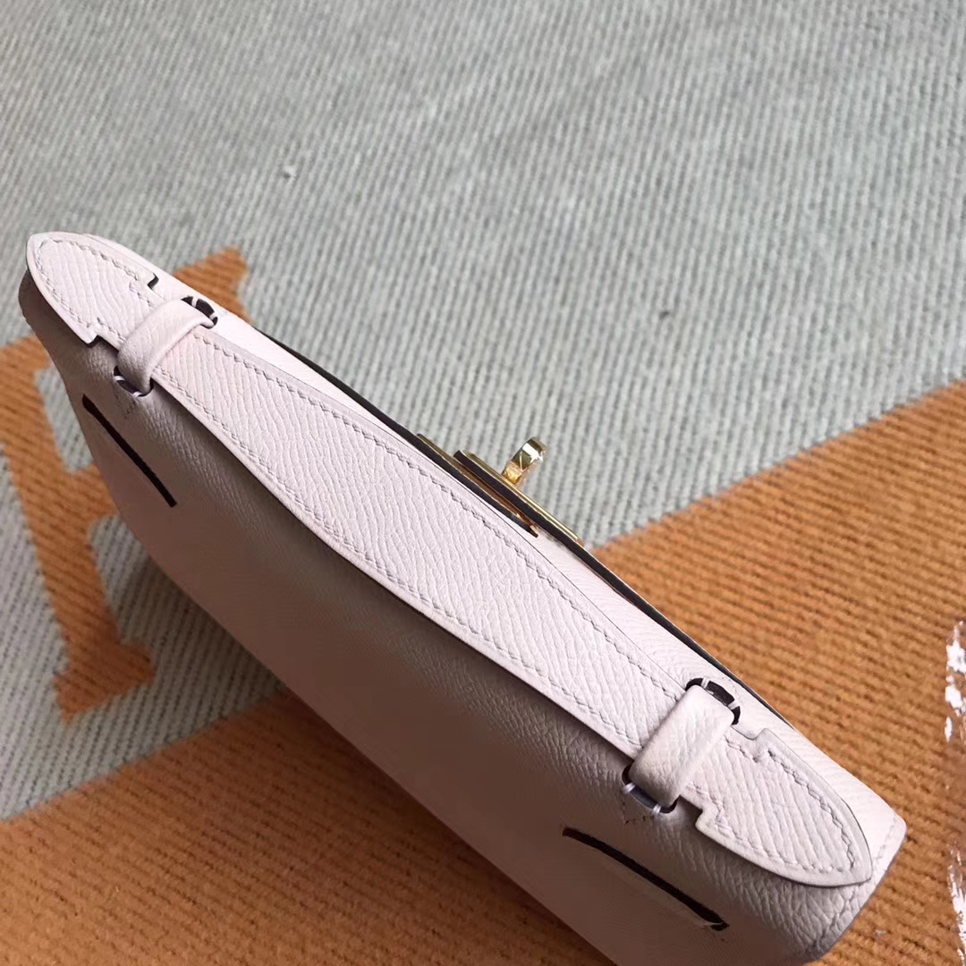 Hermes P1 Rose Elglantine Epsom Calfskin Minikelly Pochette 22CM Gold Hardware