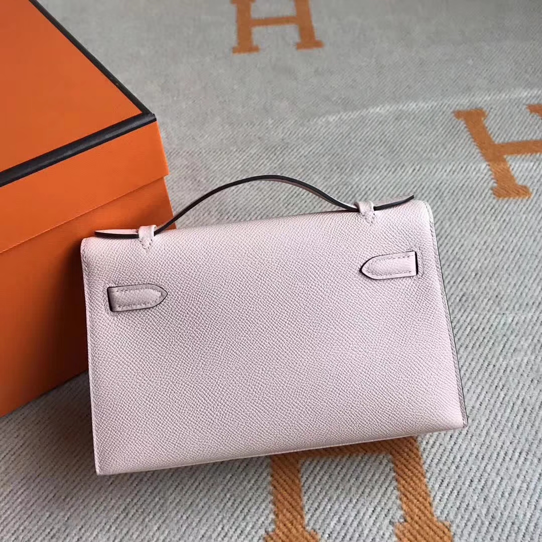Hermes P1 Rose Elglantine Epsom Calfskin Minikelly Pochette 22CM Gold Hardware