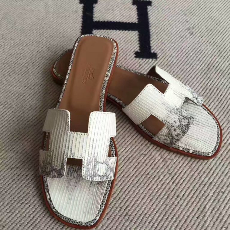 Hermes Lizard Skin Sandals Shoes in 01 Original Color Size 35-42#