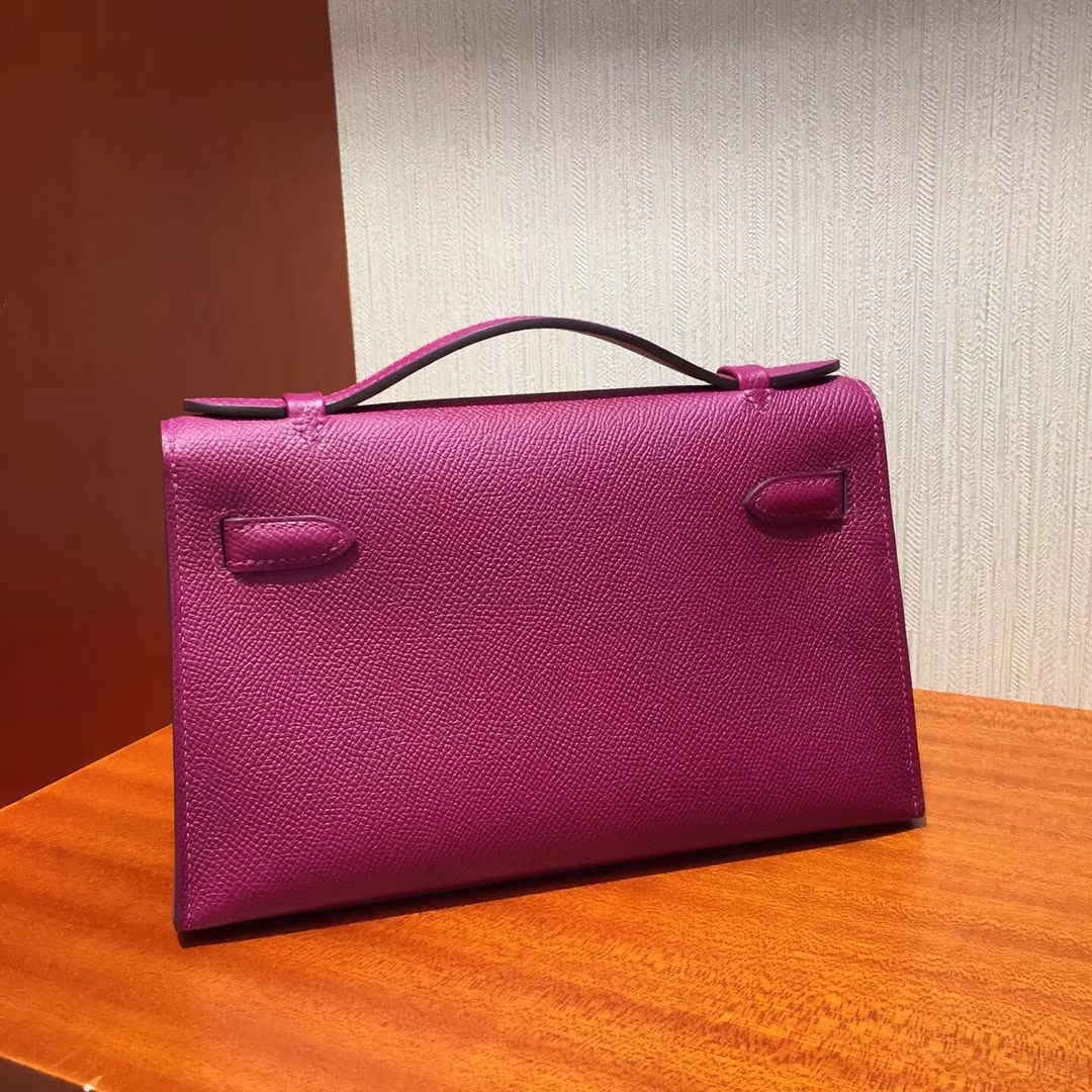 New Arrival Hermes I3 Fuchsia Epsom Calfskin Minikelly Clutch Bag22CM