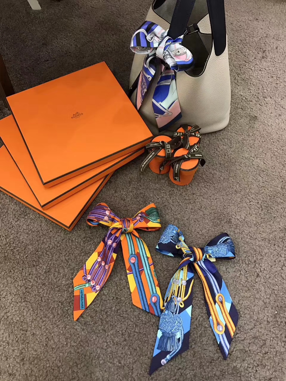 Elegant Hermes Twilly Women’s Bag Ribbon Handkerchief 86*5cm