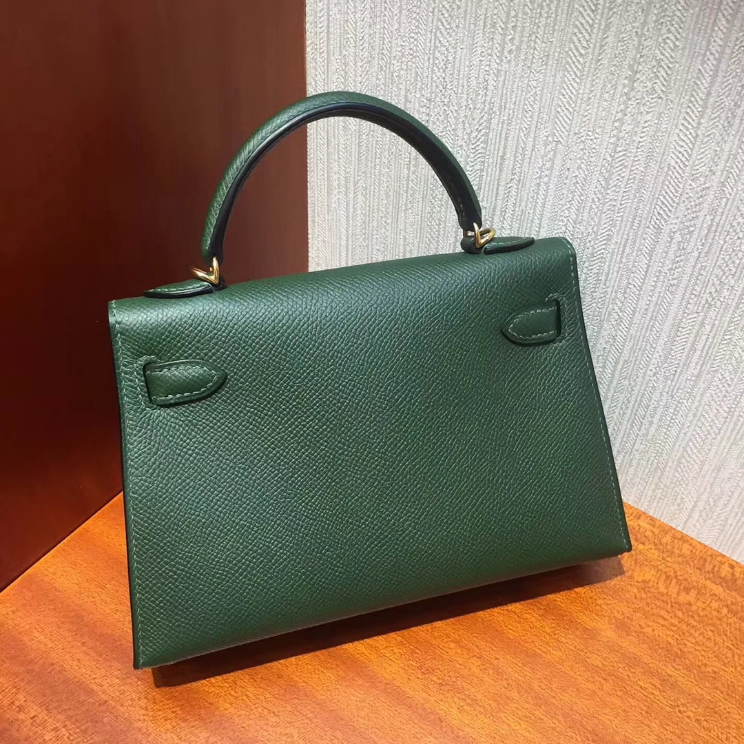 Wholesale Hermes Epsom Calfskin Minikelly-2 Clutch Bag in 2Q England Green
