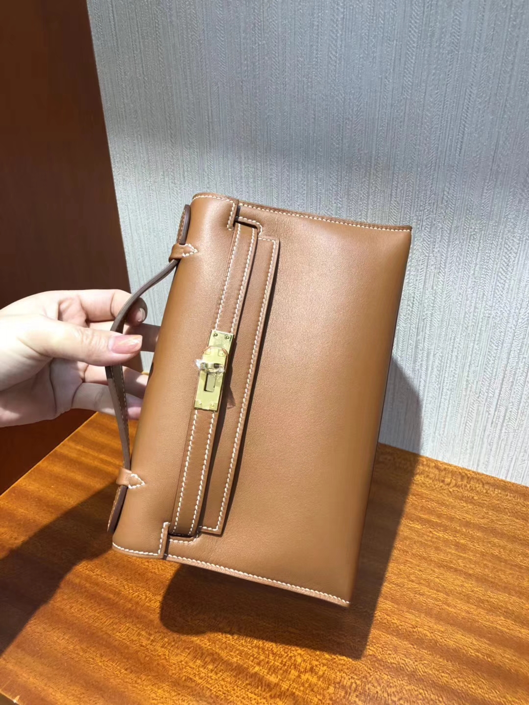 Elegant Hermes Swift Calfskin Leather Minikelly Evening Clutch Bag22CM