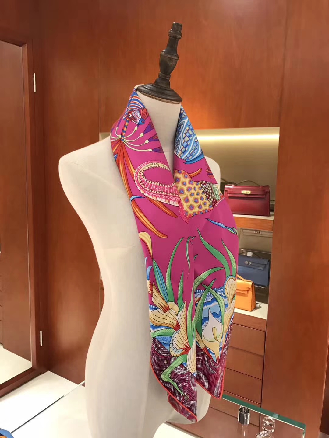 New Arrival Hermes Hot Pink Silk Women&#8217;s Scarf Cape 90*90cm