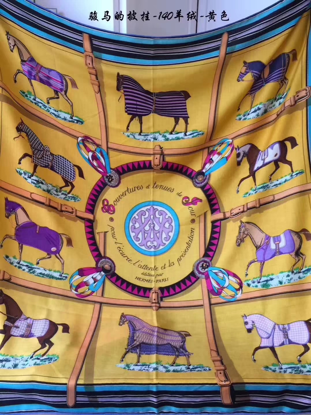 Wholesale Hermes Scarf Yellow Cashmere Women&#8217;s Cape Complete Package